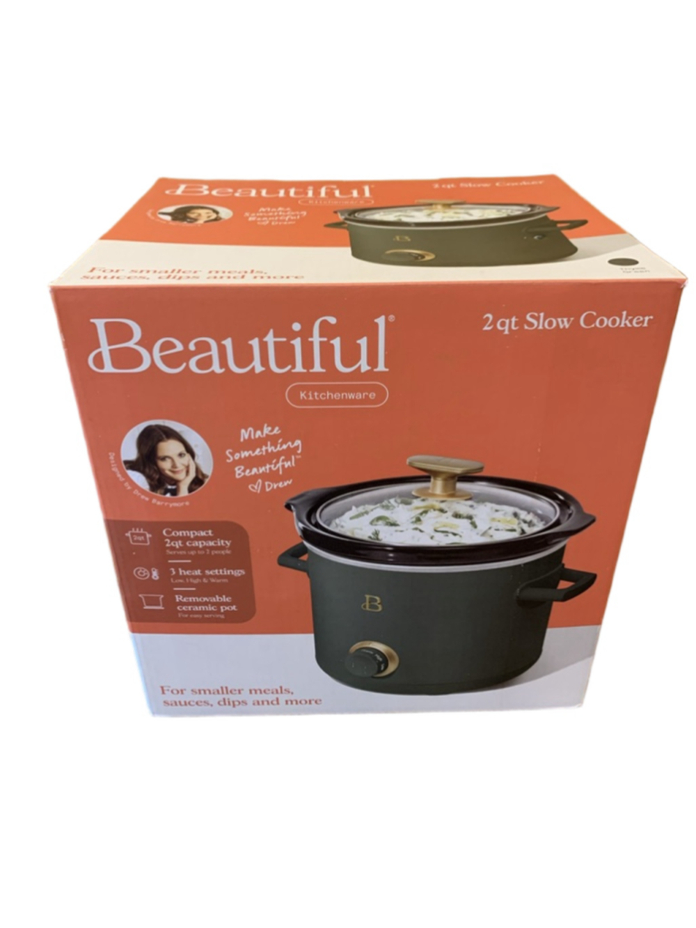 Beautiful by Drew Barrymore 2 Quart Slow cooker NIB Green